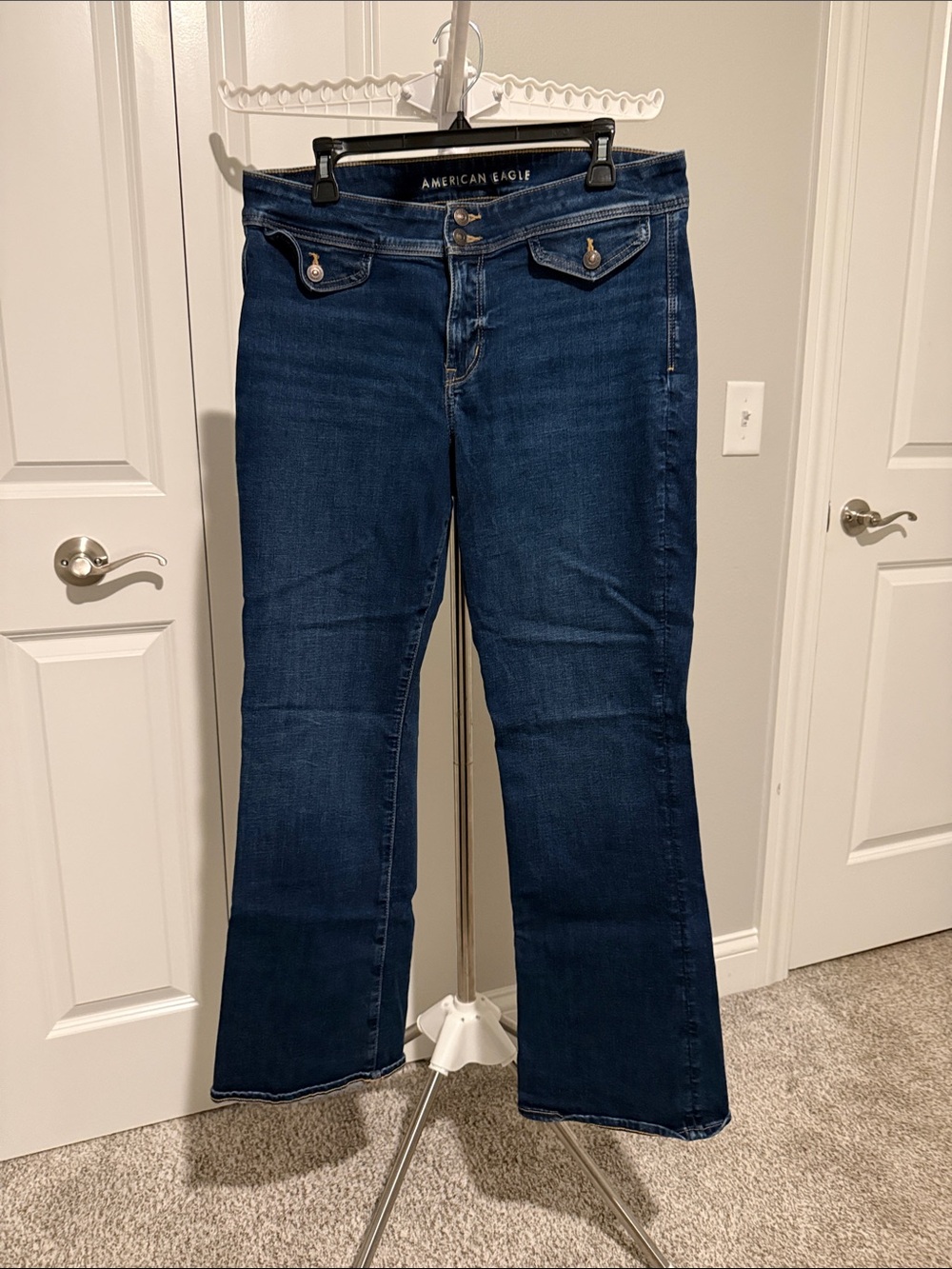 American Eagle Outfitters Deep Blue Kick Boot Jeans